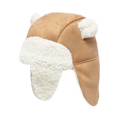 Mantaray Baby boys' beige borg lined trapper hat